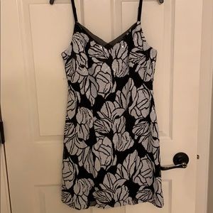 Black and white sequin dress